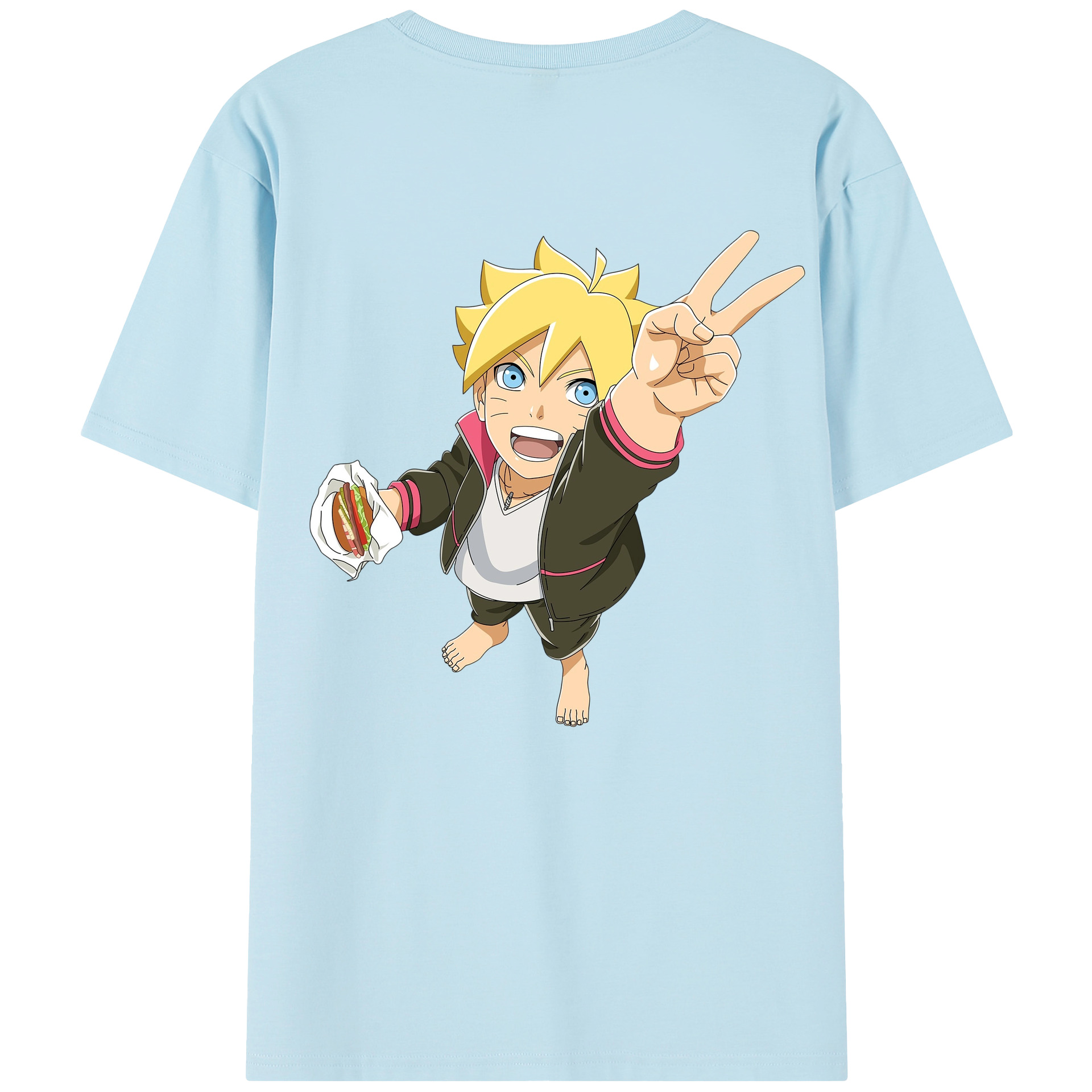 （画像用） NARUTO -ナルト- うずまき ボルト Uzumaki Boruto 綿100％半袖Tシャツ（背面プリント）